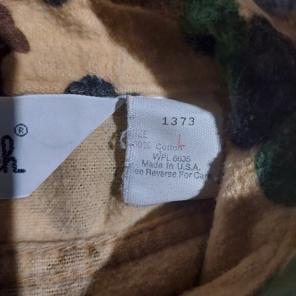 Woolrich Shirt Mens Large Duck Camo Hunting Frog Skin 80s USA Vintage100% Cotton - Picture 4 of 14